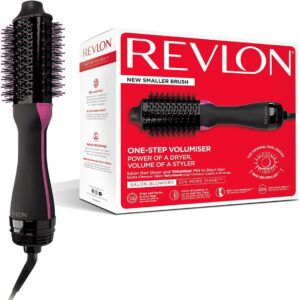 Cepillo Secador de pelo de aire caliente voluminizador Revlon Salon One Step RDVR5282UKE color negro y rosa con caja original